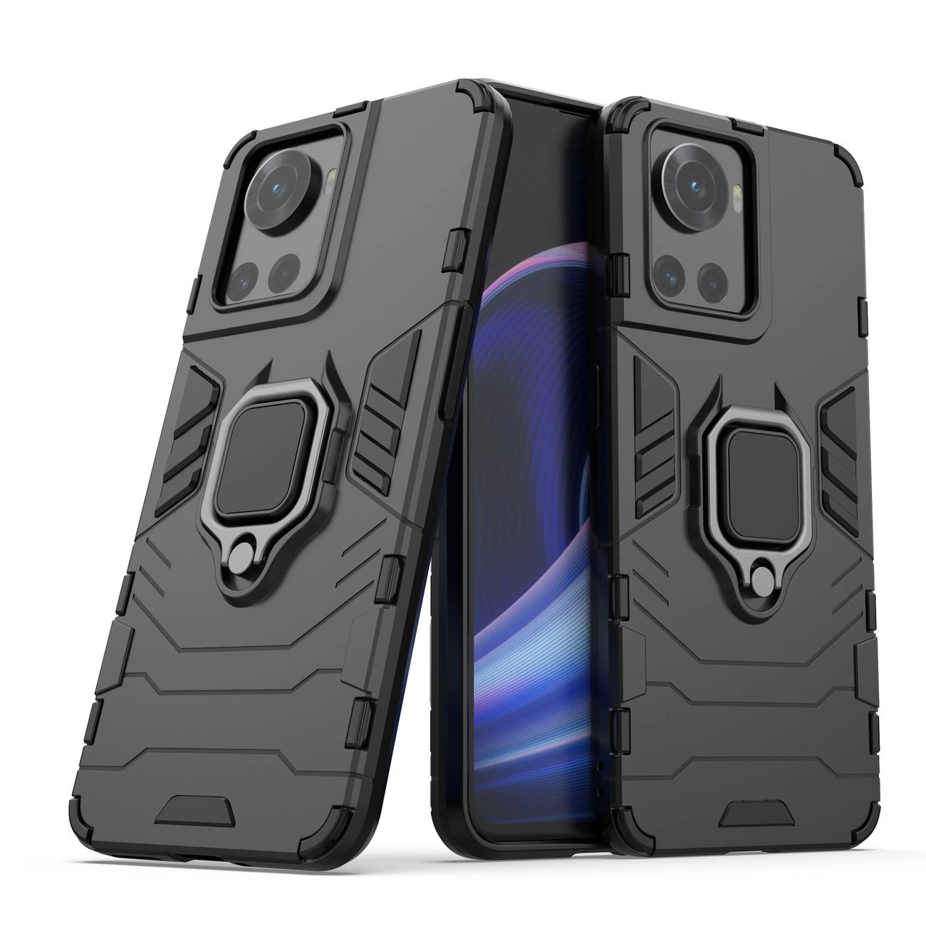 Ring Armor armored hybrid case cover + magnetic holder for OnePlus Ace black