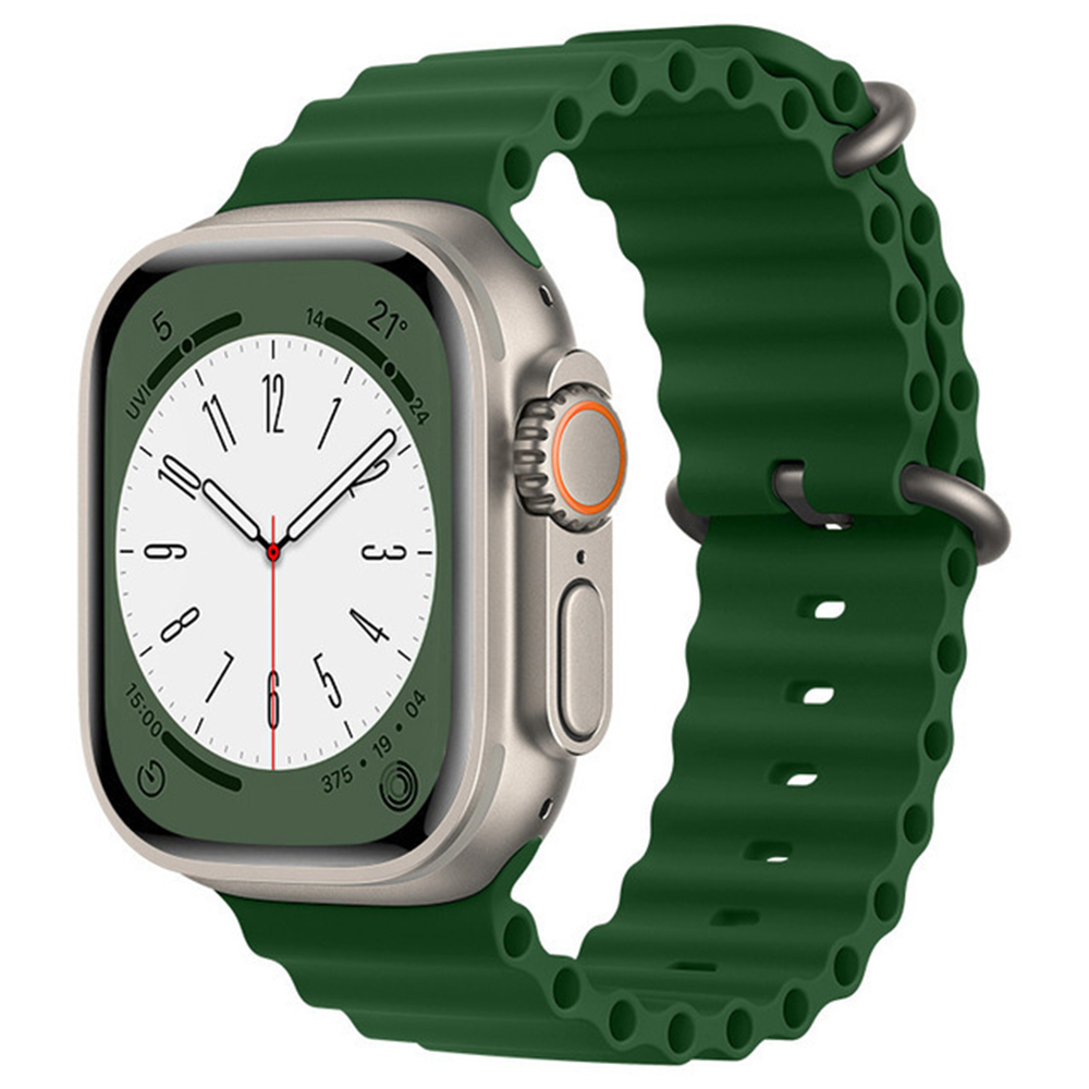 Techsuit - Watchband (W038) - Apple Watch 1/2/3/4/5/6/7/8/9/10/SE/SE 2/Ultra/Ultra 2 (42/44/45/46/49mm) - Army Green