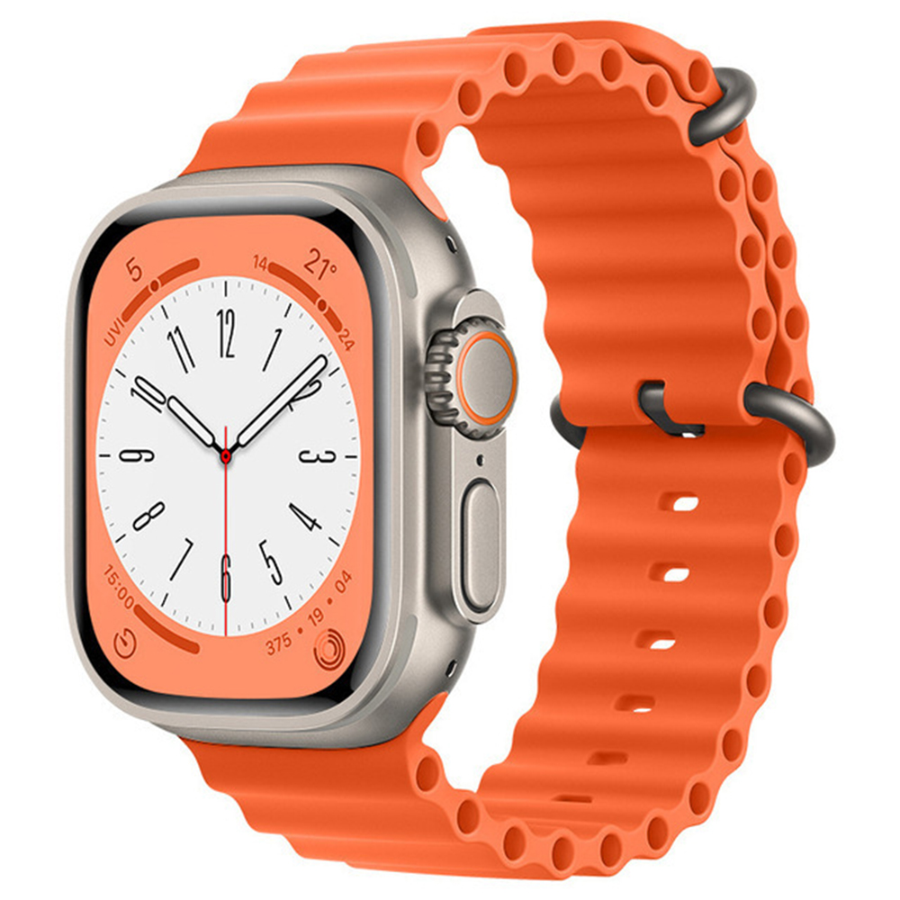 Techsuit - Watchband (W038) - Apple Watch 1/2/3/4/5/6/7/8/9/10/SE/SE 2/Ultra/Ultra 2 (42/44/45/46/49mm) - Orange