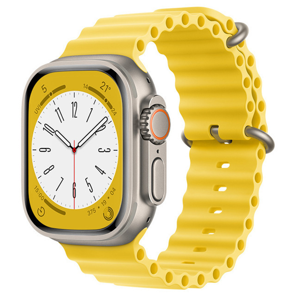 Techsuit - Watchband (W038) - Apple Watch 1/2/3/4/5/6/7/8/9/10/SE/SE 2/Ultra/Ultra 2 (42/44/45/46/49mm) - Yellow