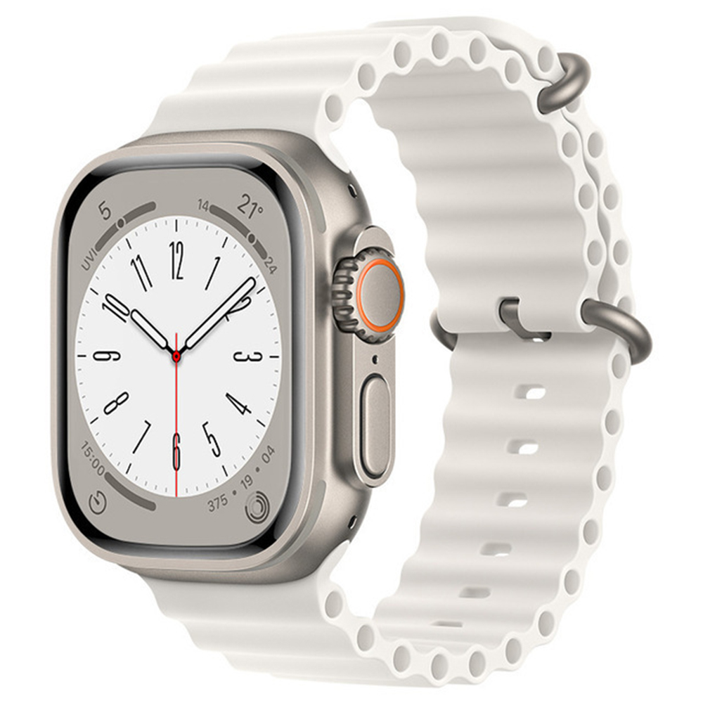 Techsuit - Watchband (W038) - Apple Watch 1/2/3/4/5/6/7/8/9/10/SE/SE 2/Ultra/Ultra 2 (42/44/45/46/49mm) - White