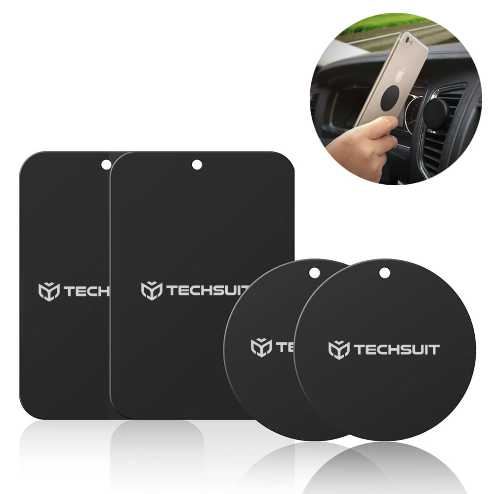 Techsuit - (4 pack) Metal Plate (MP04) - with Matte Cover Paint - Black