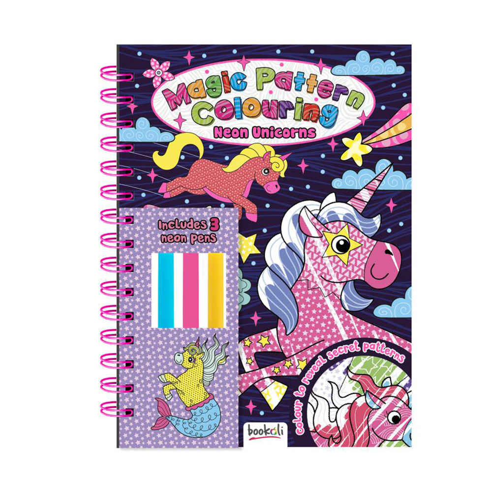 Magic Pattern Colouring: Neon Unicorns