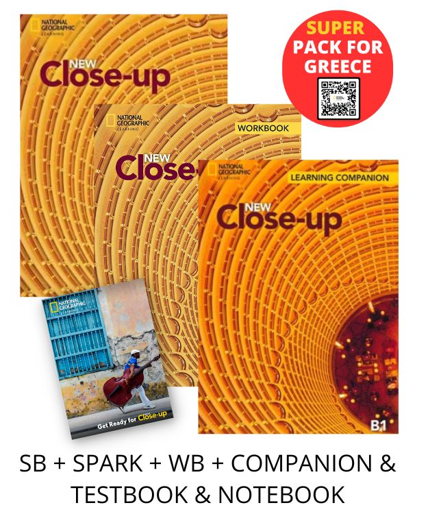 NEW CLOSE-UP B1 SUPER PACK FOR GREECE (SB + SPARK + WB + COMPANION   TESTBOOK   NOTEBOOK)