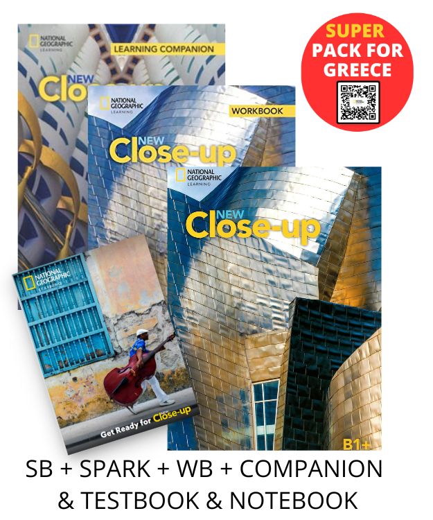 NEW CLOSE-UP B2 SUPER PACK FOR GREECE (SB + SPARK + WB + COMPANION   TESTBOOK   NOTEBOOK)