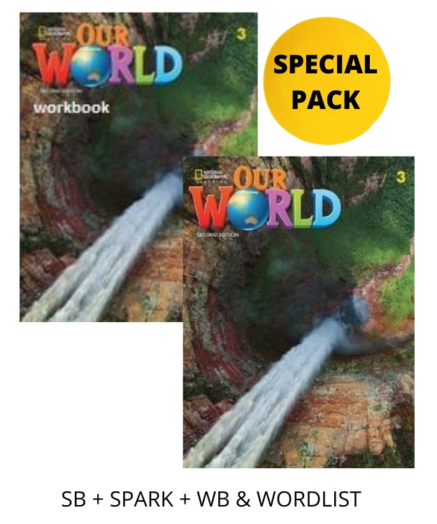 OUR WORLD 3 SPECIAL PACK FOR GREECE (SB + SPARK + WB   WORDLIST) BRIT. ED 2ND ED