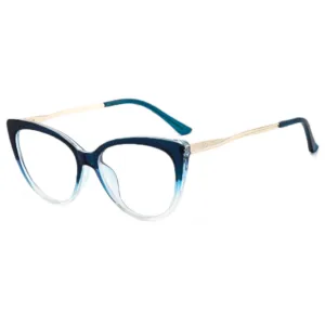 Techsuit - Anti-Blue Light Glasses Reflex Metal (F5018-C8) - Cat Eye - Transparent Blue