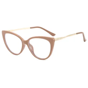 Techsuit - Anti-Blue Light Glasses Reflex Metal (F5018-C4) - Cat Eye - Nude