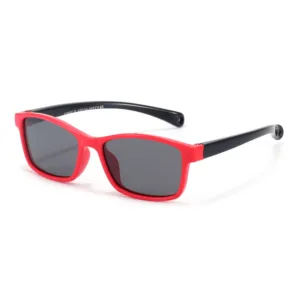 Techsuit - Sunglasses Polarised (8260-C40) - for Kids  Between 3-12 Years - Red / Black