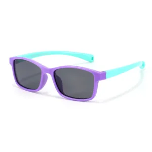 Techsuit - Sunglasses Polarised (8260-C34) - for Kids  Between 3-12 Years - Purple / Cyan