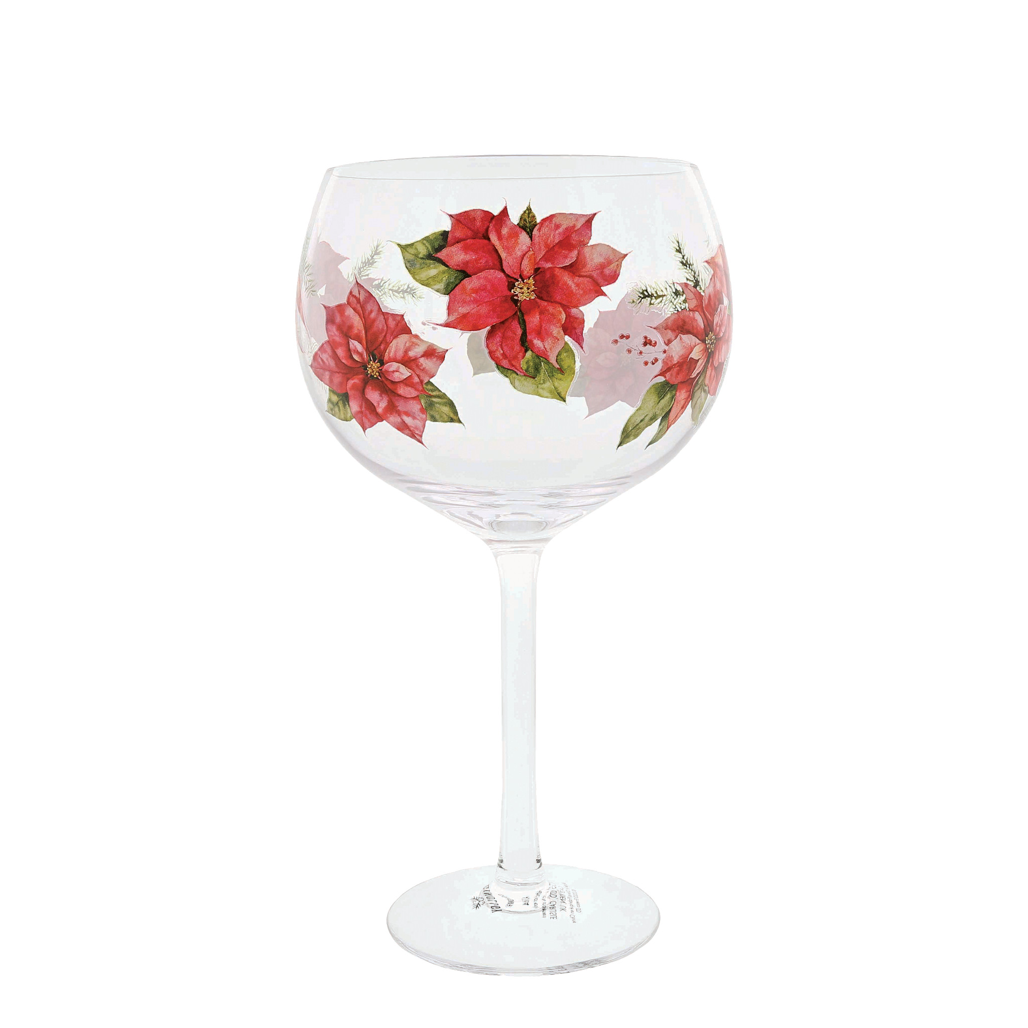 Red Poinsettia Copa Glass 20 cm