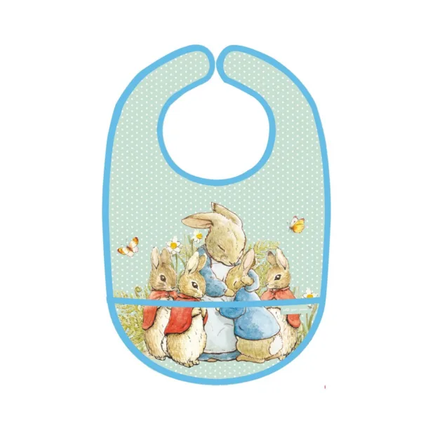 PETER RABBIT PVC coated cotton bib green 25