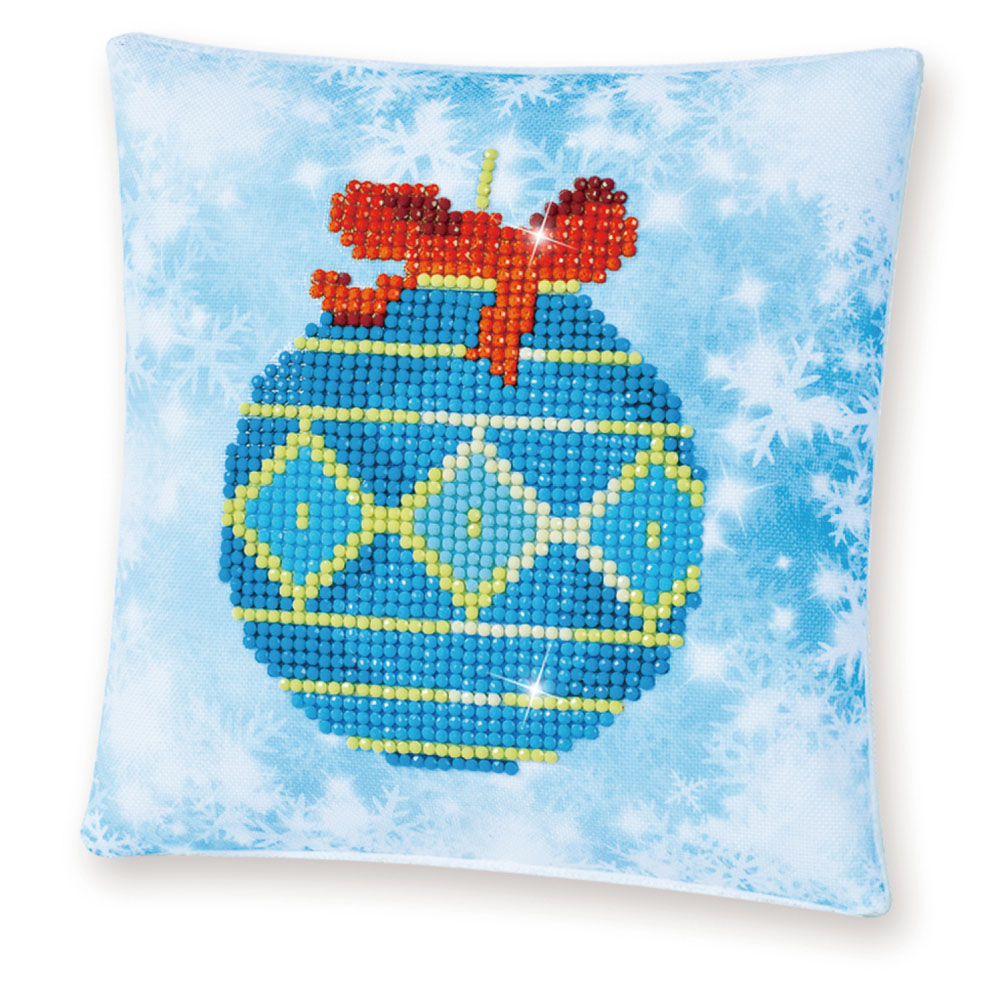 Blue Bauble Mini Pillow