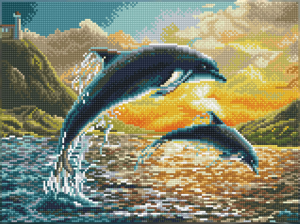 Dolphin Sunset (Τετραγωνα Diamonds)