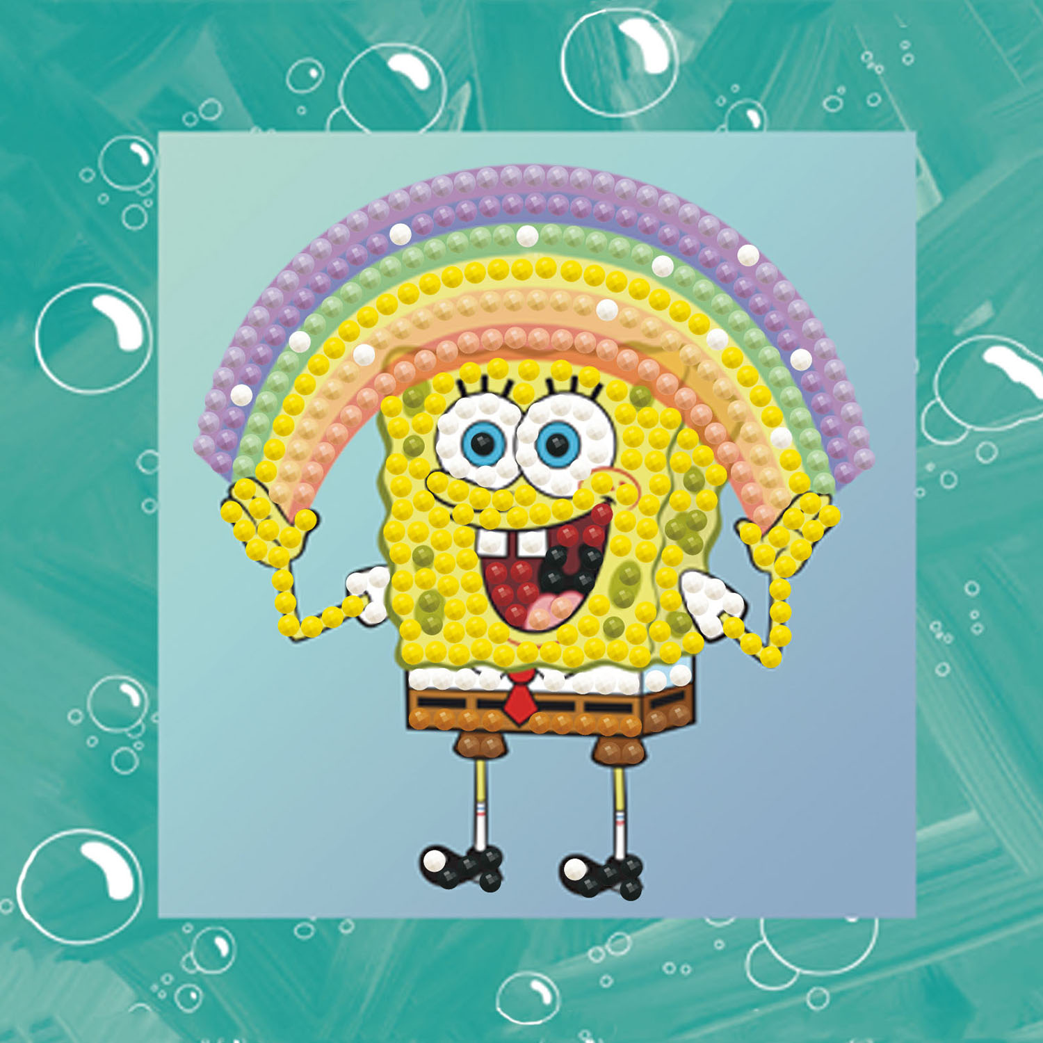 Rainbow SpongeBob Squarepants Standing Card