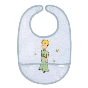 PETIT PRINCE PVC coated cotton bib with stars 25.5x17cm