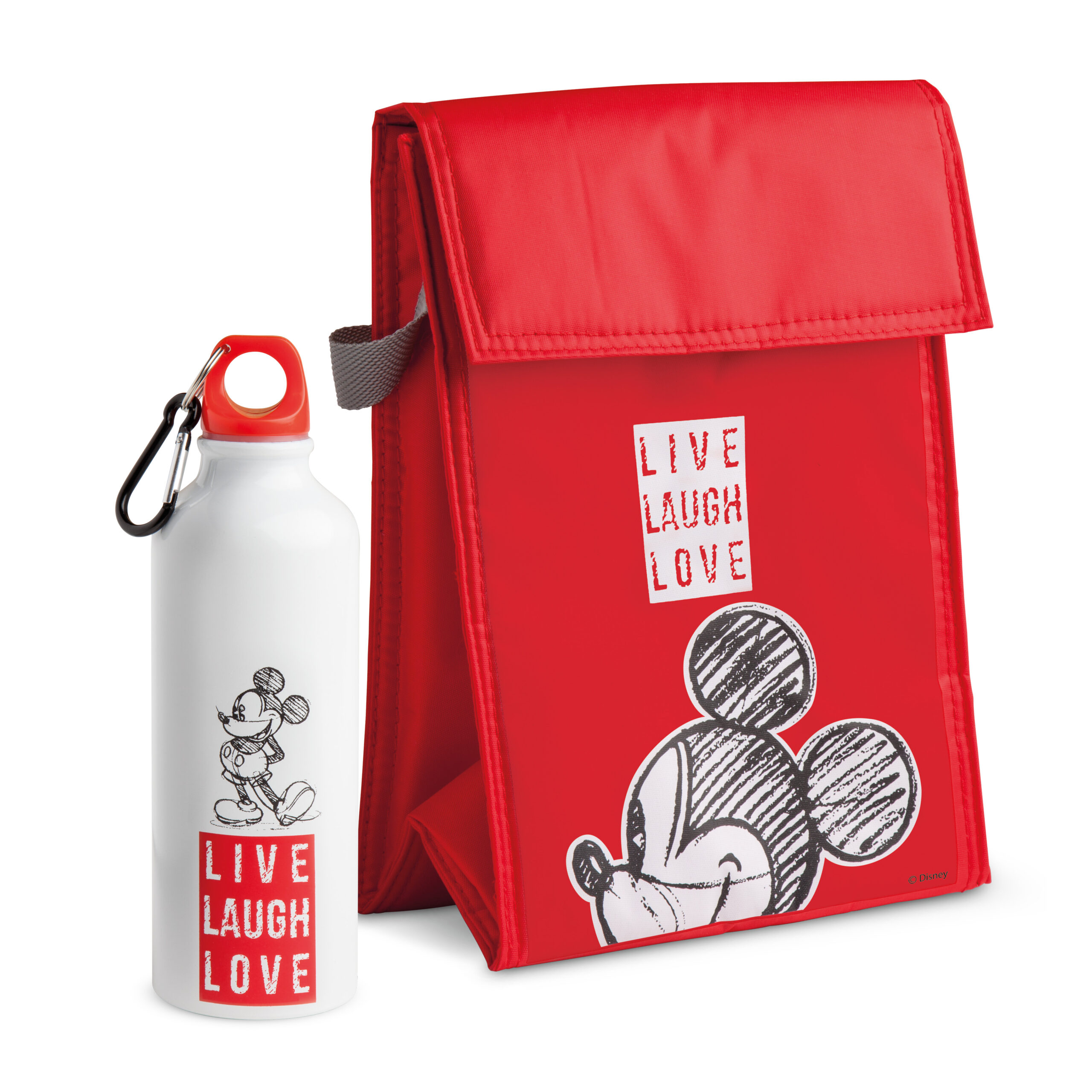 SET COOLER BAG AND FLASK MICKEY LIVE LAUGH LOVE RE