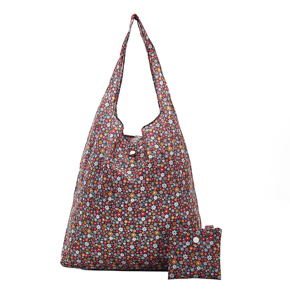 Black Ditsy Shopper