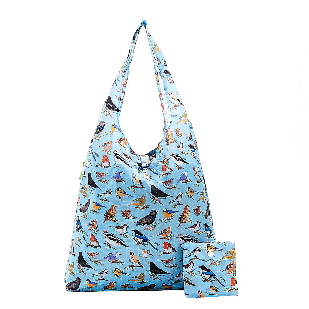 Blue Wild Birds Shopper