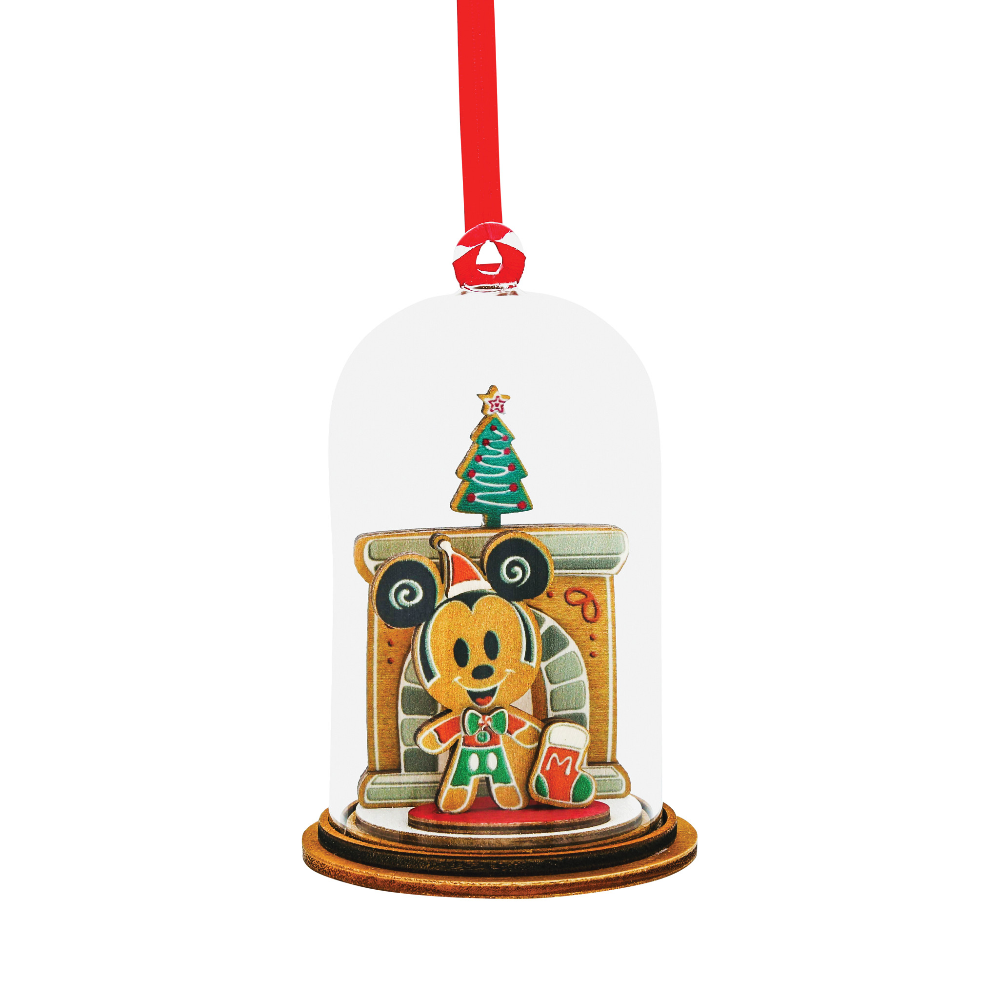 Santa Please Call Here (Mickey Mouse with Fireplace Hanging Ornament) 9 cm