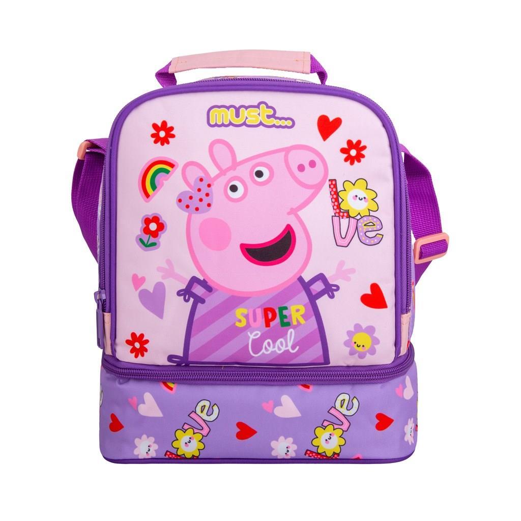 Τσαντάκι Φαγητού Peppa Pig Super Cool Must Ισοθερμικό 2 Θήκες