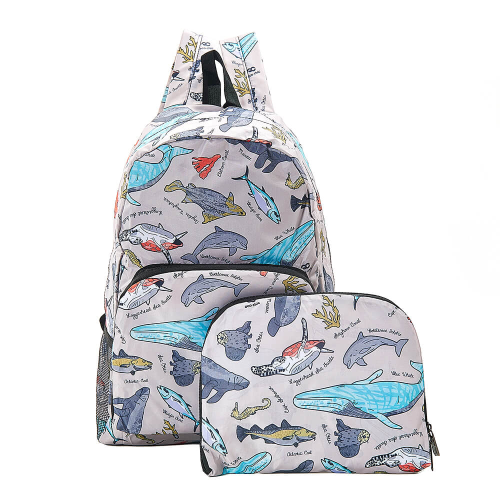 Grey Sea Creatures Backpack