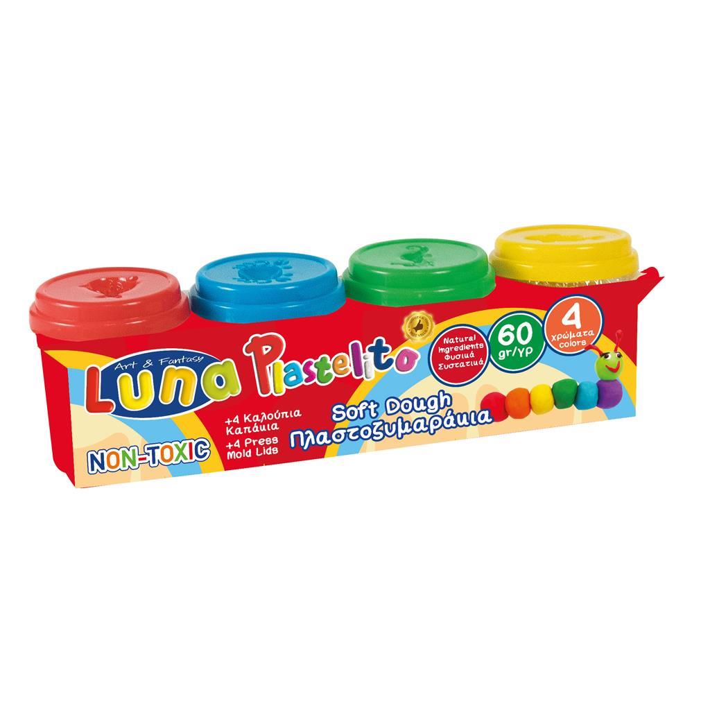 Πλαστοζυμαράκι 60gr x 4  Χρώματα Luna Toys