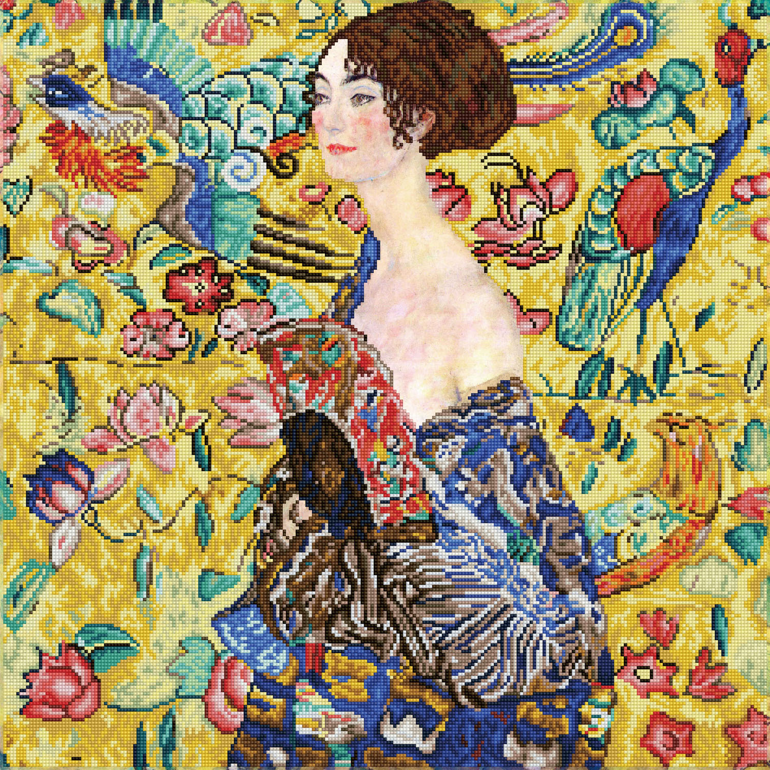 Lady with Fan apres Klimt