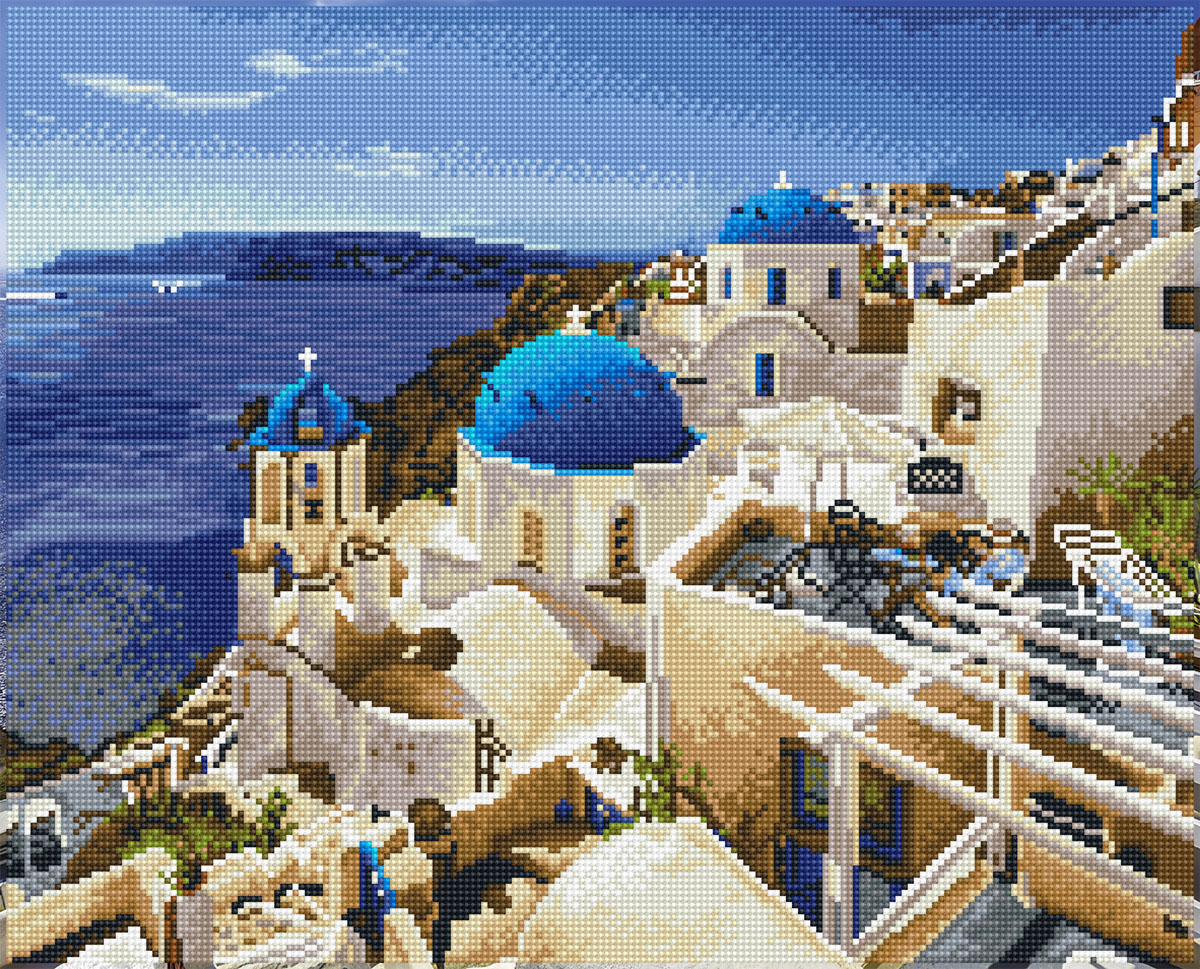 Santorini Blue (Τετραγωνα Diamonds)