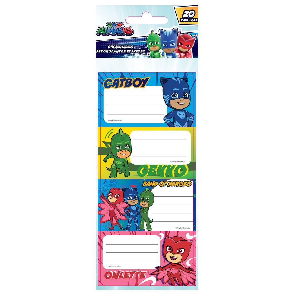 ΕΤΙΚΕΤΕΣ ΑΥΤΟΚ PJ MASKS 20ΤΕΜ  5ΦΥΛΛΑ