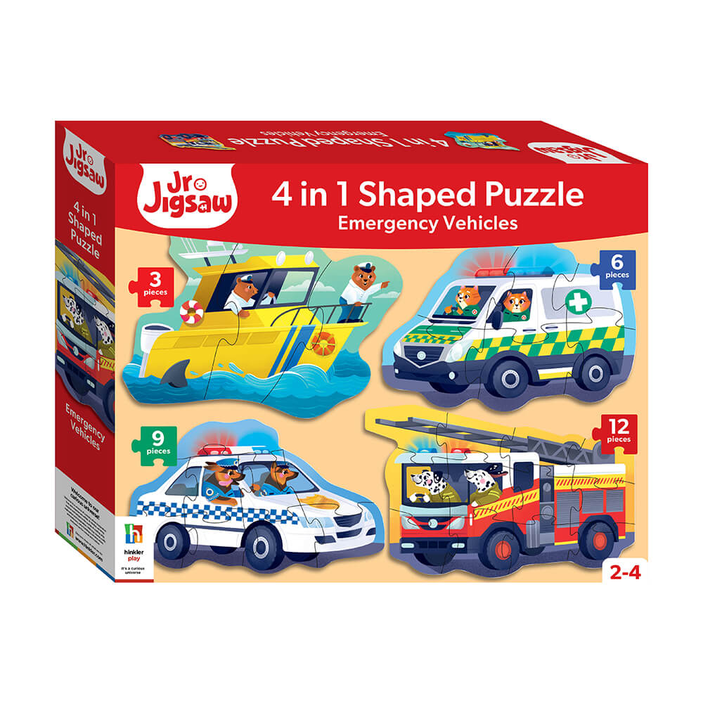 Shaped 4-in-1 Jigsaws: Emergency Vehicles