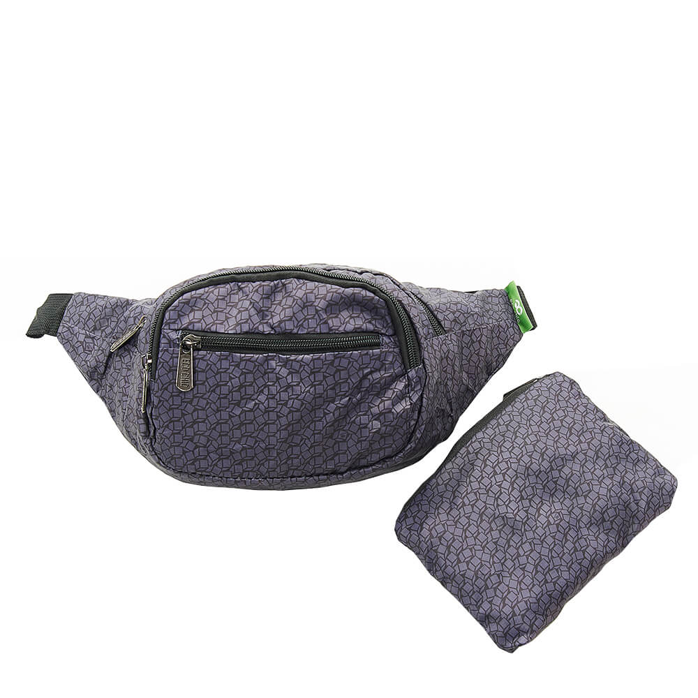 Black Disrupted Cubes Bum Bag