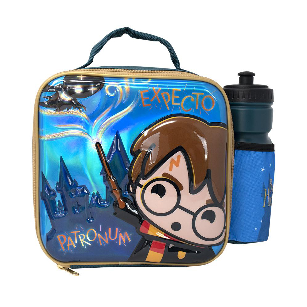 Harry Potter Kawaii Embossed 3D Lunch Bag With Bottle