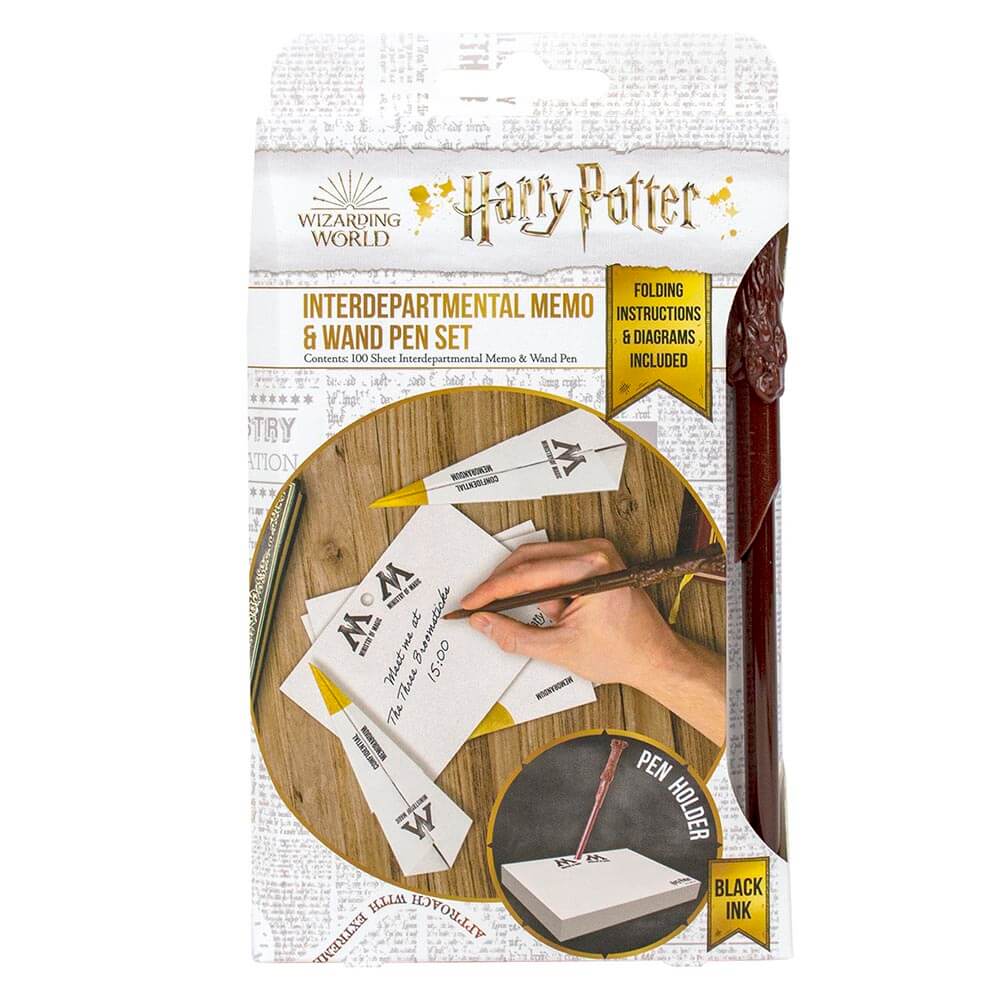 Harry Potter Interdepartmental Memo & Wand Pen Set - Hogwarts Shield