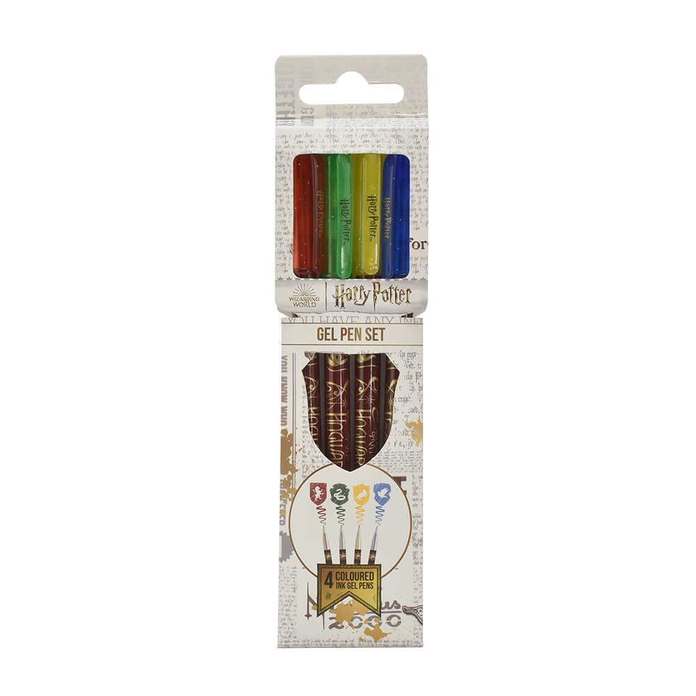 Harry Potter Pen - 4pk Gel - Colourful Crest