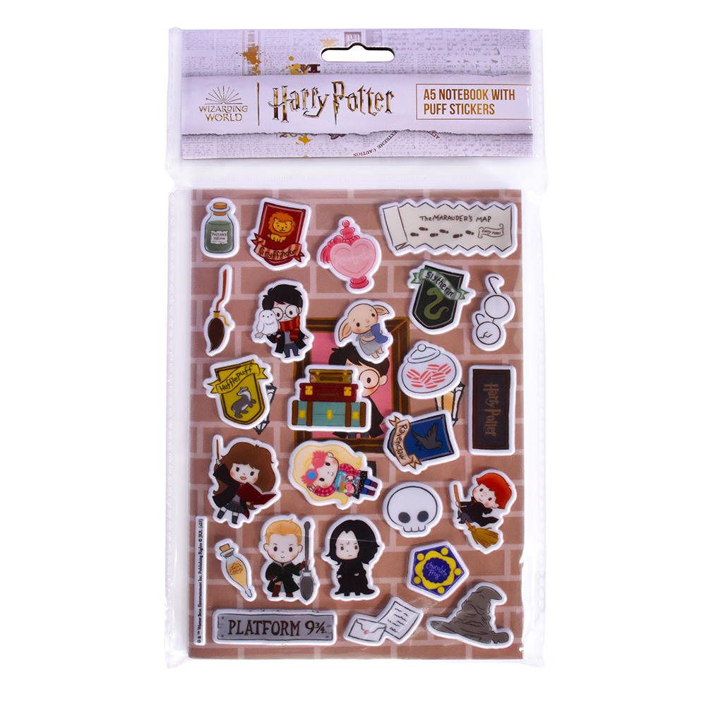 Harry Potter A5 Exericise Book And Puff Stickers