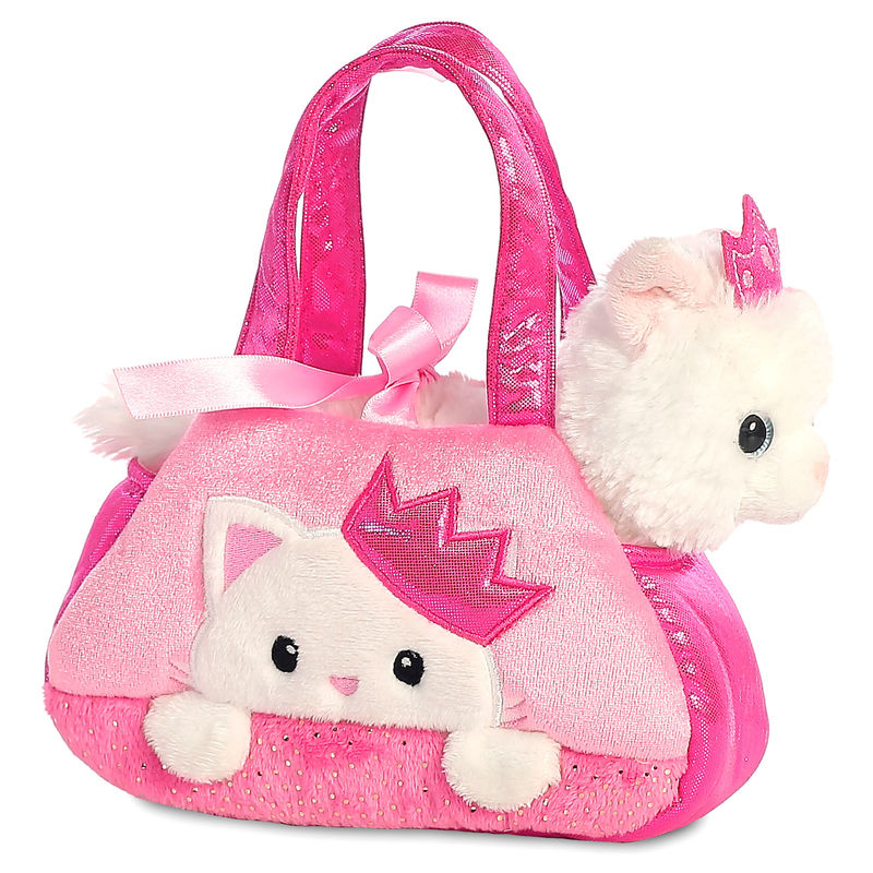 Fancy Pal Pink Cat soft plush toy handbag 21cm