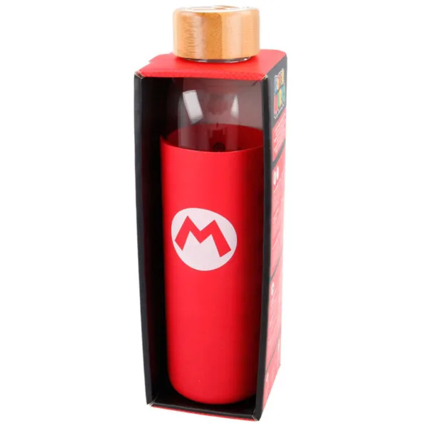 Nintendo Super Mario Bros silicone cover glass bottle 585ml