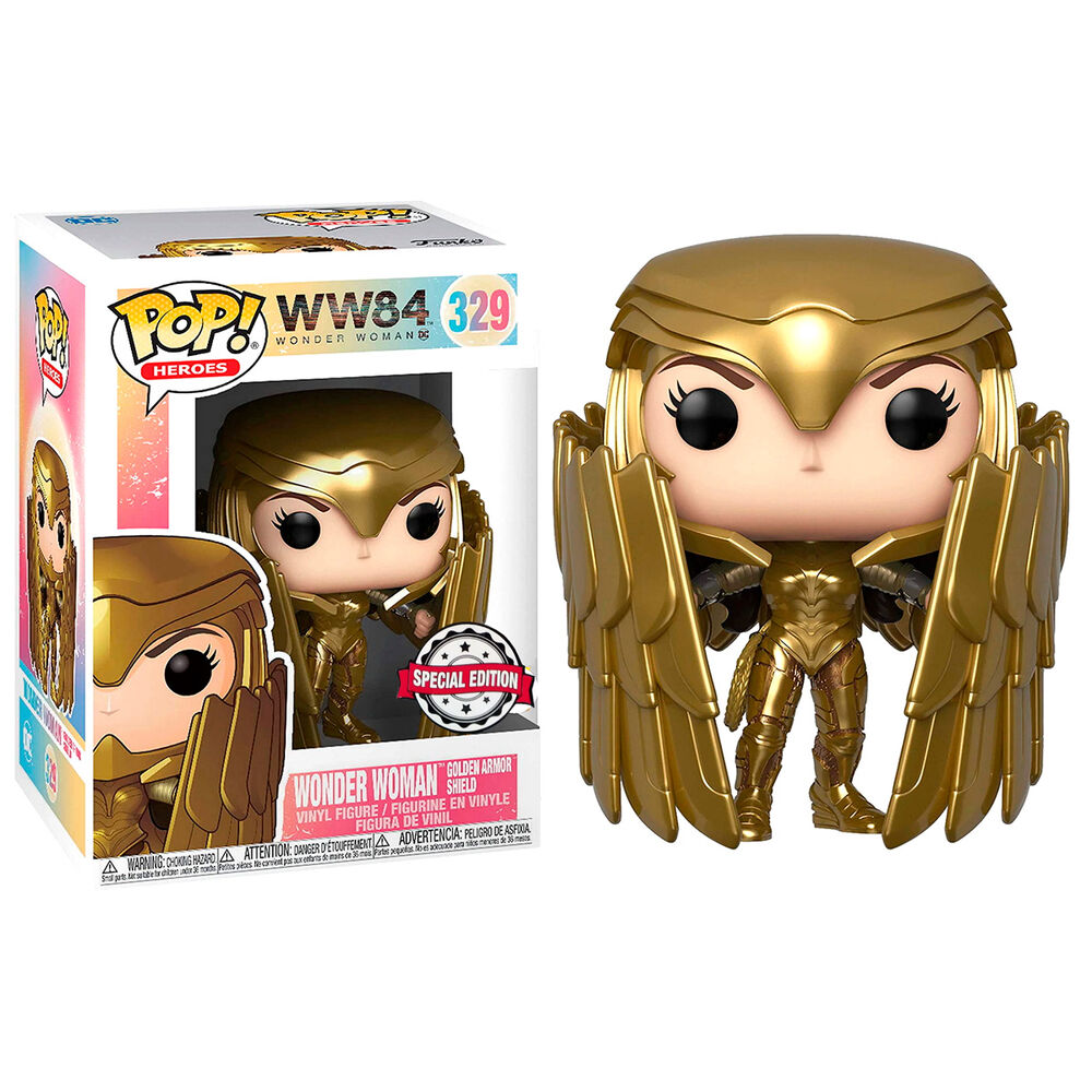 POP figure DC Comics Wonder Woman 84 - Wonder Woman Gold Shield Metallic Exclusive