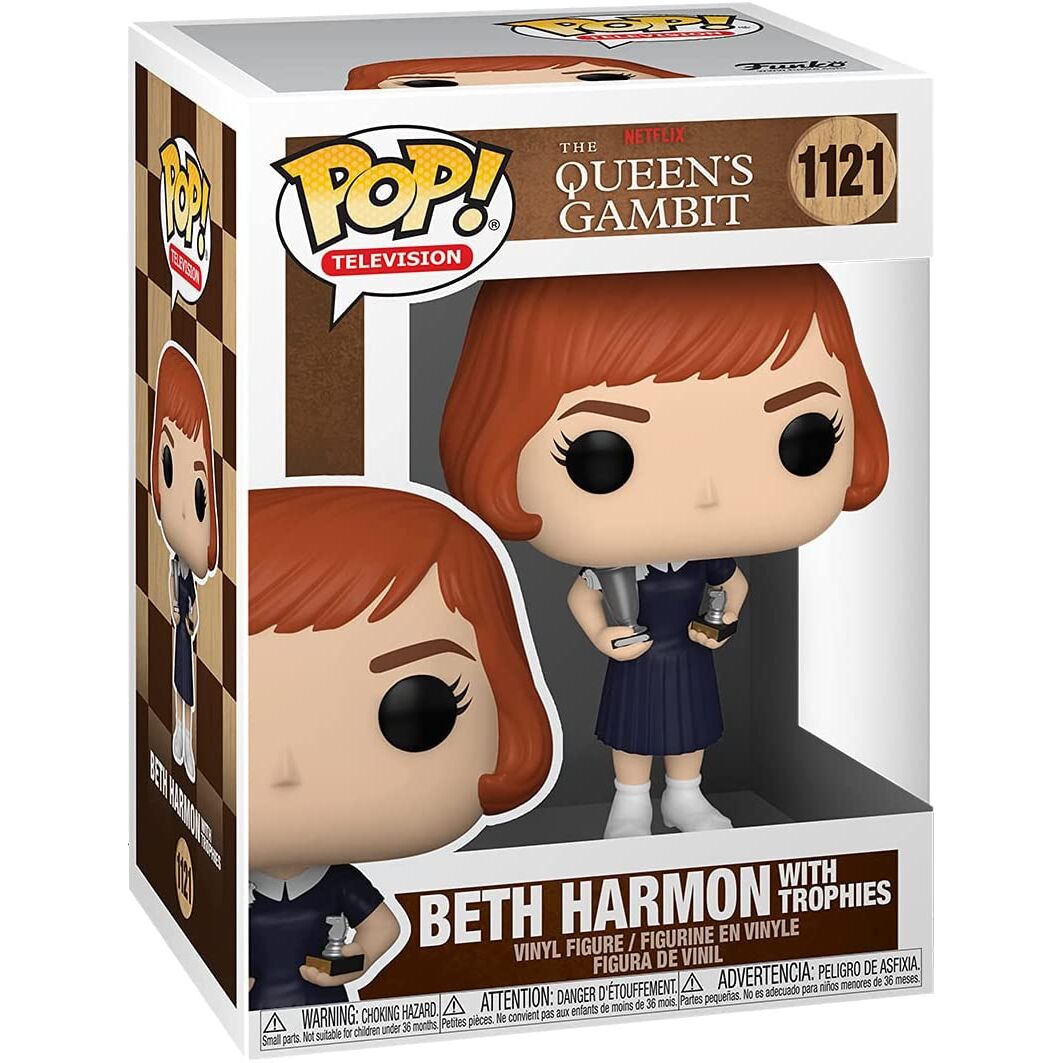 POP figure Queens Gambit Beth with Trophies