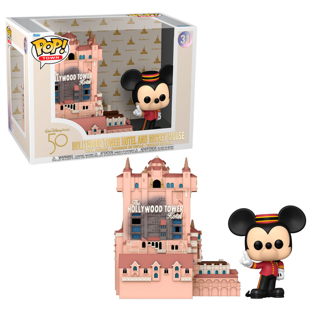 POP figure Walt Disney World 50th Anniversary Hollywood Tower Hotel and Mickey Mouse