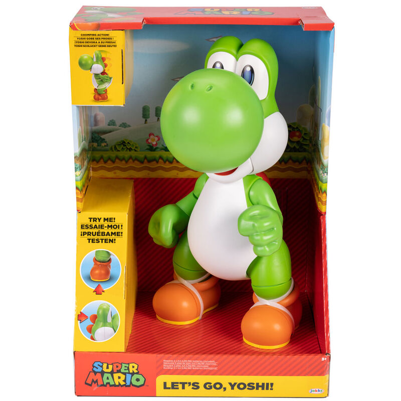 Super Mario Bros Lets Go Yoshi interactive figure 36cm