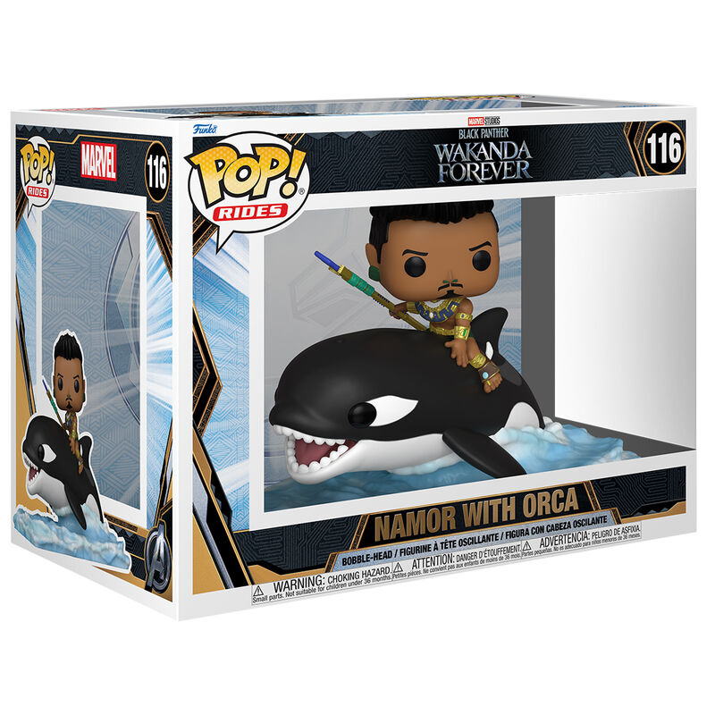 POP figure Marvel Black Panther Wakanda Forever Namor with Orca