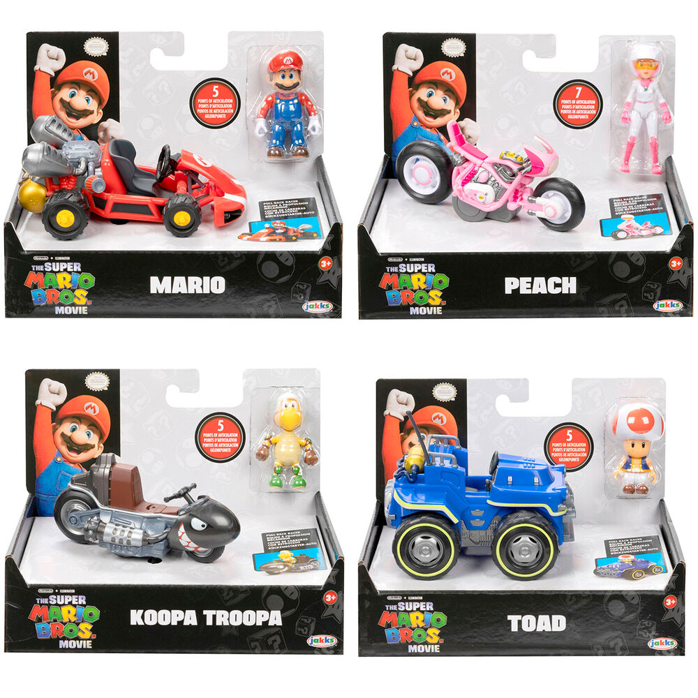 Mario Kart The Movie Super Mario Bros Vehicle + figure assorted 6cm