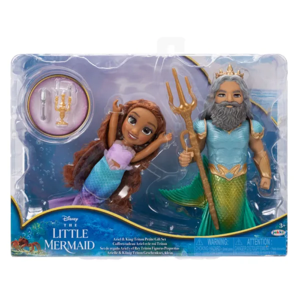 Disney The Little Mermaid Ariel + Triton doll 15cm