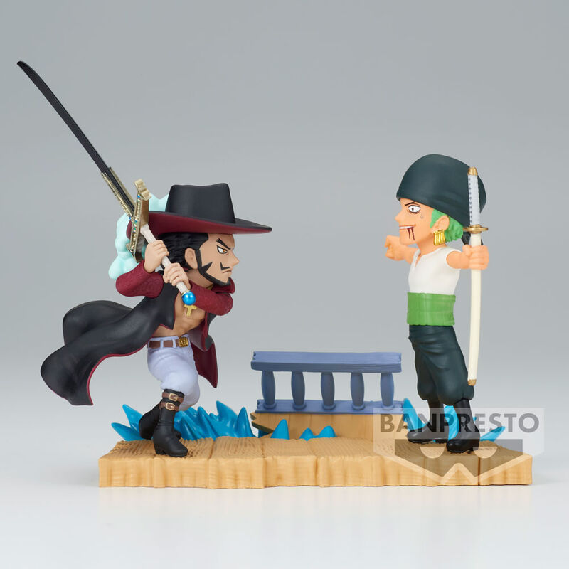 One Piece Log Stories Roronoa Zoro VS Dracule Mihawk figure 7cm