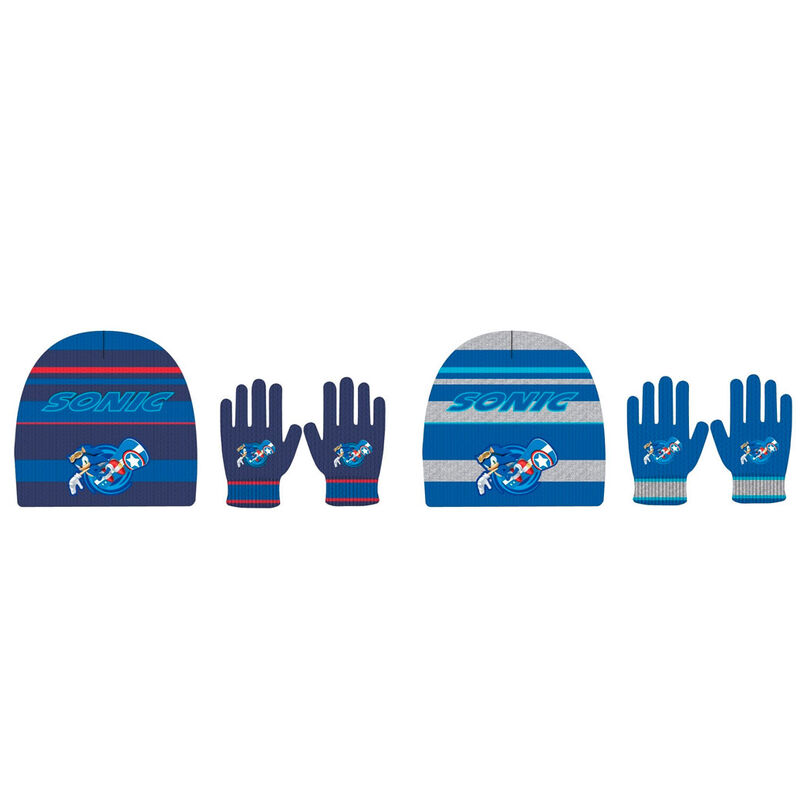 Sonic the Hedgehog kids assorted hat and gloves set