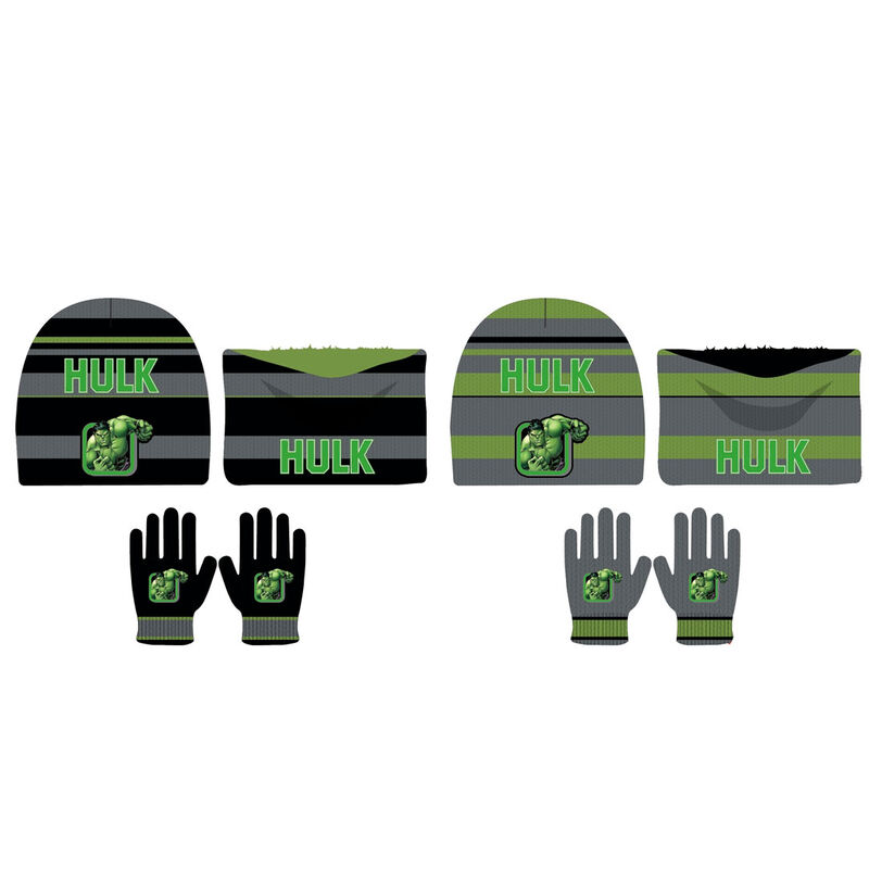 Marvel Avengers Hulk kids assorted hat and gloves set