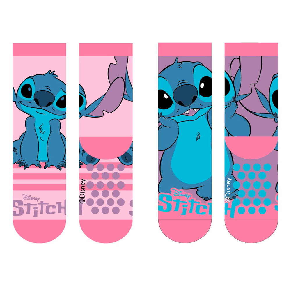 Disney Stitch pack 2 kids anti-slip socks assorted