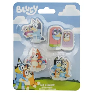 Bluey Set 4 erasers